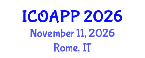 International Conference on Organic Agriculture and Plant Protection (ICOAPP) November 11, 2026 - Rome, Italy