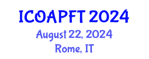 International Conference on Organic Agriculture and Poultry Farming Technologies (ICOAPFT) August 22, 2024 - Rome, Italy