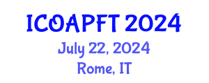 International Conference on Organic Agriculture and Poultry Farming Technologies (ICOAPFT) July 22, 2024 - Rome, Italy