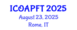 International Conference on Organic Agriculture and Poultry Farming Technologies (ICOAPFT) August 23, 2025 - Rome, Italy