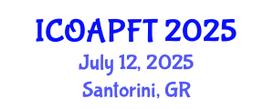 International Conference on Organic Agriculture and Poultry Farming Technologies (ICOAPFT) July 12, 2025 - Santorini, Greece