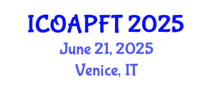 International Conference on Organic Agriculture and Poultry Farming Technologies (ICOAPFT) June 21, 2025 - Venice, Italy