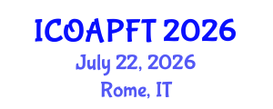 International Conference on Organic Agriculture and Poultry Farming Technologies (ICOAPFT) July 22, 2026 - Rome, Italy