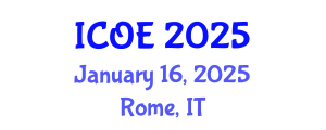 International Conference on Organic Electronics (ICOE) January 16, 2025 - Rome, Italy