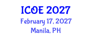 International Conference on Organic Electronics (ICOE) February 17, 2027 - Manila, Philippines International Conference on Organic Electronics (ICOE) February 17, 2027 - Manila, Philippines