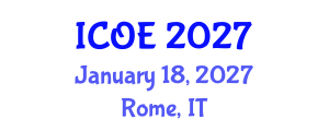 International Conference on Organic Electronics (ICOE) January 18, 2027 - Rome, Italy International Conference on Organic Electronics (ICOE) January 18, 2027 - Rome, Italy