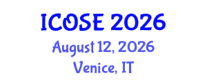 International Conference on Orthopaedics and Sports Engineering (ICOSE) August 12, 2026 - Venice, Italy