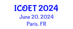 International Conference on Ottoman Empire and Turkey (ICOET) June 20, 2024 - Paris, France