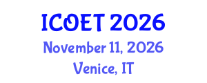 International Conference on Ottoman Empire and Turkey (ICOET) November 11, 2026 - Venice, Italy