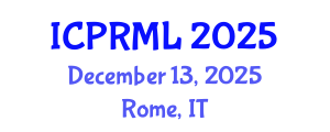 International Conference on Pattern Recognition and Machine Learning (ICPRML) December 13, 2025 - Rome, Italy