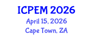 International Conference on Pavement Engineering and Materials (ICPEM) April 15, 2026 - Cape Town, South Africa