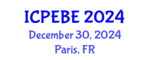 International Conference on People, Ecosystems and Built Environment (ICPEBE) December 30, 2024 - Paris, France