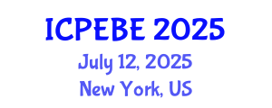 International Conference on People, Ecosystems and Built Environment (ICPEBE) July 12, 2025 - New York, United States