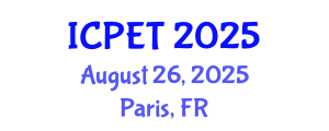 International Conference on Petroleum Engineering and Technology (ICPET) August 26, 2025 - Paris, France