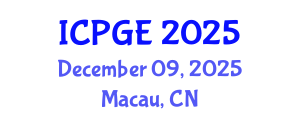 International Conference on Petroleum Geochemistry and Exploration (ICPGE) December 09, 2025 - Macau, China