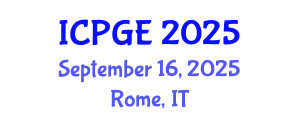 International Conference on Petroleum Geochemistry and Exploration (ICPGE) September 16, 2025 - Rome, Italy