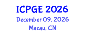 International Conference on Petroleum Geochemistry and Exploration (ICPGE) December 09, 2026 - Macau, China International Conference on Petroleum Geochemistry and Exploration (ICPGE) December 09, 2026 - Macau, China