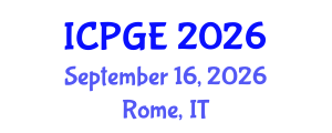 International Conference on Petroleum Geochemistry and Exploration (ICPGE) September 16, 2026 - Rome, Italy