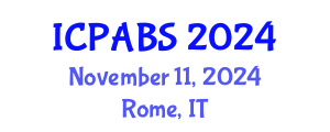 International Conference on Pharmaceutical and Biomedical Sciences (ICPABS) November 11, 2024 - Rome, Italy