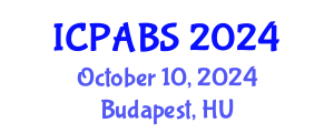 International Conference on Pharmaceutical and Biomedical Sciences (ICPABS) October 10, 2024 - Budapest, Hungary