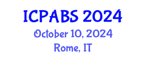 International Conference on Pharmaceutical and Biomedical Sciences (ICPABS) October 10, 2024 - Rome, Italy