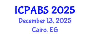 International Conference on Pharmaceutical and Biomedical Sciences (ICPABS) December 13, 2025 - Cairo, Egypt