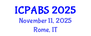 International Conference on Pharmaceutical and Biomedical Sciences (ICPABS) November 11, 2025 - Rome, Italy