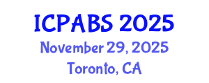 International Conference on Pharmaceutical and Biomedical Sciences (ICPABS) November 29, 2025 - Toronto, Canada
