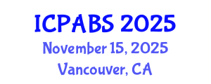 International Conference on Pharmaceutical and Biomedical Sciences (ICPABS) November 15, 2025 - Vancouver, Canada