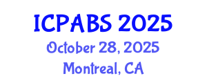 International Conference on Pharmaceutical and Biomedical Sciences (ICPABS) October 28, 2025 - Montreal, Canada