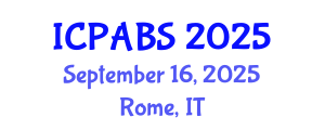 International Conference on Pharmaceutical and Biomedical Sciences (ICPABS) September 16, 2025 - Rome, Italy