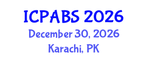 International Conference on Pharmaceutical and Biomedical Sciences (ICPABS) December 30, 2026 - Karachi, Pakistan International Conference on Pharmaceutical and Biomedical Sciences (ICPABS) December 30, 2026 - Karachi, Pakistan