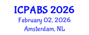 International Conference on Pharmaceutical and Biomedical Sciences (ICPABS) February 02, 2026 - Amsterdam, Netherlands International Conference on Pharmaceutical and Biomedical Sciences (ICPABS) February 02, 2026 - Amsterdam, Netherlands