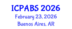 International Conference on Pharmaceutical and Biomedical Sciences (ICPABS) February 23, 2026 - Buenos Aires, Argentina International Conference on Pharmaceutical and Biomedical Sciences (ICPABS) February 23, 2026 - Buenos Aires, Argentina