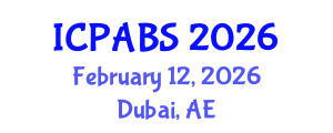 International Conference on Pharmaceutical and Biomedical Sciences (ICPABS) February 12, 2026 - Dubai, United Arab Emirates International Conference on Pharmaceutical and Biomedical Sciences (ICPABS) February 12, 2026 - Dubai, United Arab Emirates