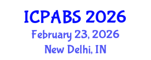 International Conference on Pharmaceutical and Biomedical Sciences (ICPABS) February 23, 2026 - New Delhi, India International Conference on Pharmaceutical and Biomedical Sciences (ICPABS) February 23, 2026 - New Delhi, India
