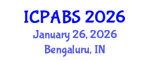 International Conference on Pharmaceutical and Biomedical Sciences (ICPABS) January 26, 2026 - Bengaluru, India International Conference on Pharmaceutical and Biomedical Sciences (ICPABS) January 26, 2026 - Bengaluru, India