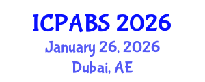 International Conference on Pharmaceutical and Biomedical Sciences (ICPABS) January 26, 2026 - Dubai, United Arab Emirates International Conference on Pharmaceutical and Biomedical Sciences (ICPABS) January 26, 2026 - Dubai, United Arab Emirates