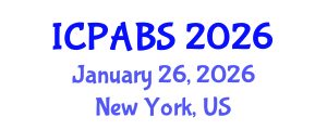 International Conference on Pharmaceutical and Biomedical Sciences (ICPABS) January 26, 2026 - New York, United States International Conference on Pharmaceutical and Biomedical Sciences (ICPABS) January 26, 2026 - New York, United States