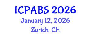International Conference on Pharmaceutical and Biomedical Sciences (ICPABS) January 12, 2026 - Zurich, Switzerland