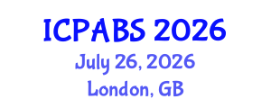 International Conference on Pharmaceutical and Biomedical Sciences (ICPABS) July 26, 2026 - London, United Kingdom International Conference on Pharmaceutical and Biomedical Sciences (ICPABS) July 26, 2026 - London, United Kingdom