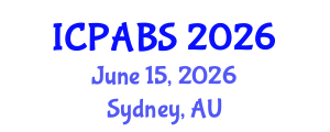 International Conference on Pharmaceutical and Biomedical Sciences (ICPABS) June 15, 2026 - Sydney, Australia International Conference on Pharmaceutical and Biomedical Sciences (ICPABS) June 15, 2026 - Sydney, Australia