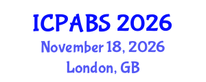 International Conference on Pharmaceutical and Biomedical Sciences (ICPABS) November 18, 2026 - London, United Kingdom International Conference on Pharmaceutical and Biomedical Sciences (ICPABS) November 18, 2026 - London, United Kingdom