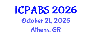 International Conference on Pharmaceutical and Biomedical Sciences (ICPABS) October 21, 2026 - Athens, Greece International Conference on Pharmaceutical and Biomedical Sciences (ICPABS) October 21, 2026 - Athens, Greece