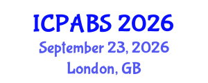 International Conference on Pharmaceutical and Biomedical Sciences (ICPABS) September 23, 2026 - London, United Kingdom International Conference on Pharmaceutical and Biomedical Sciences (ICPABS) September 23, 2026 - London, United Kingdom