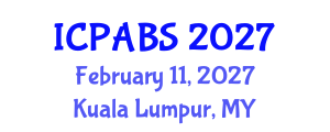International Conference on Pharmaceutical and Biomedical Sciences (ICPABS) February 11, 2027 - Kuala Lumpur, Malaysia International Conference on Pharmaceutical and Biomedical Sciences (ICPABS) February 11, 2027 - Kuala Lumpur, Malaysia