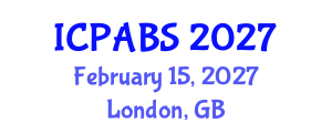 International Conference on Pharmaceutical and Biomedical Sciences (ICPABS) February 15, 2027 - London, United Kingdom International Conference on Pharmaceutical and Biomedical Sciences (ICPABS) February 15, 2027 - London, United Kingdom