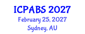 International Conference on Pharmaceutical and Biomedical Sciences (ICPABS) February 25, 2027 - Sydney, Australia International Conference on Pharmaceutical and Biomedical Sciences (ICPABS) February 25, 2027 - Sydney, Australia