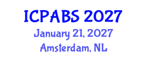 International Conference on Pharmaceutical and Biomedical Sciences (ICPABS) January 21, 2027 - Amsterdam, Netherlands International Conference on Pharmaceutical and Biomedical Sciences (ICPABS) January 21, 2027 - Amsterdam, Netherlands