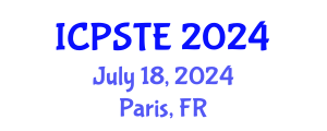 International Conference on Pharmaceutical Science, Technology and Engineering (ICPSTE) July 18, 2024 - Paris, France